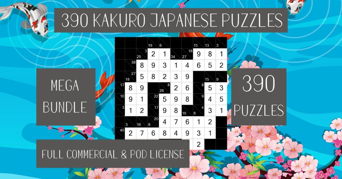 Kakuro Japanese Puzzles Bundle Bundle · Creative Fabrica
