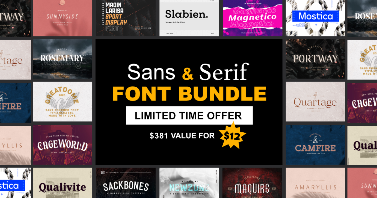 Sans and Serif Font Bundle Bundle · Creative Fabrica