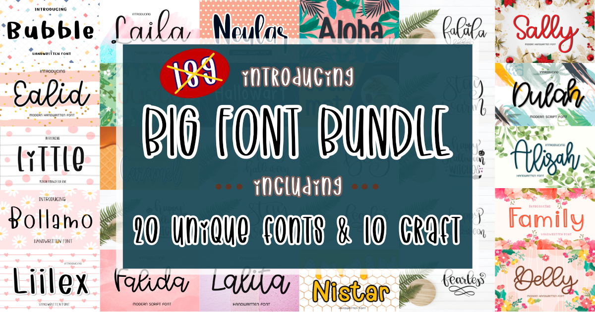 Big Font & Crafts SVG Bundle Bundle · Creative Fabrica