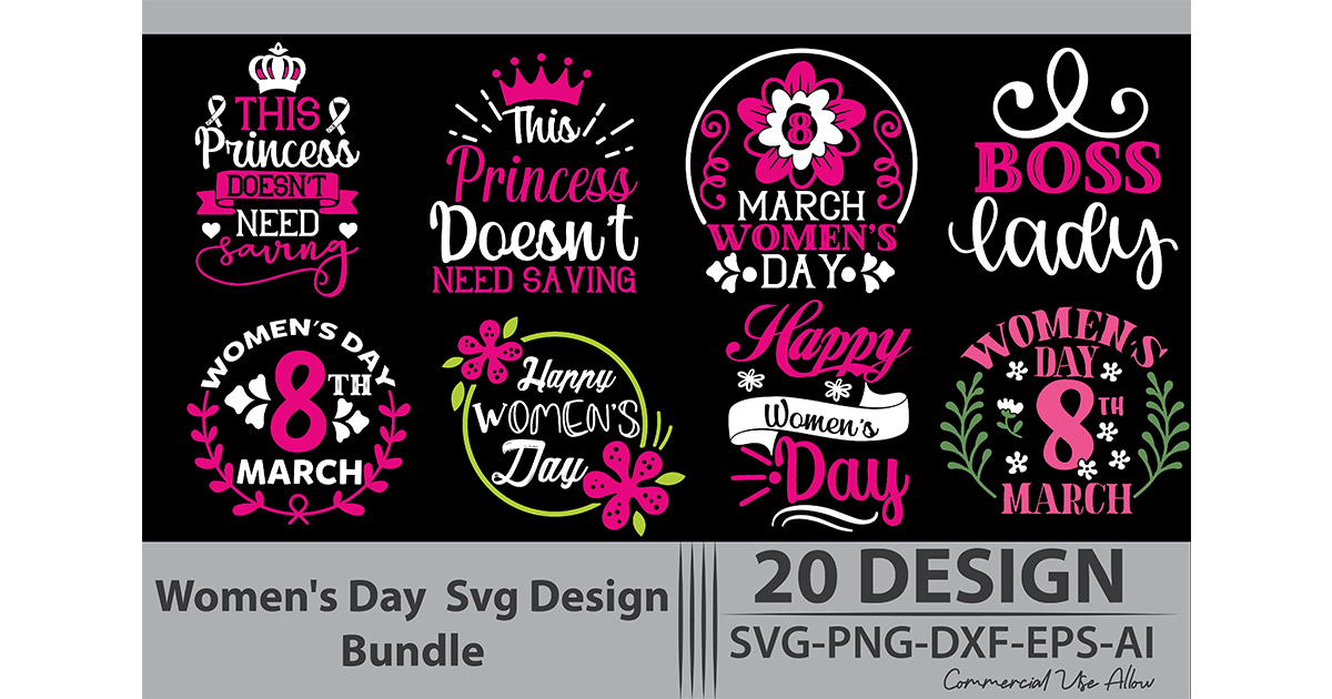 Women's Day SVG Design Bundle Bundle · Creative Fabrica