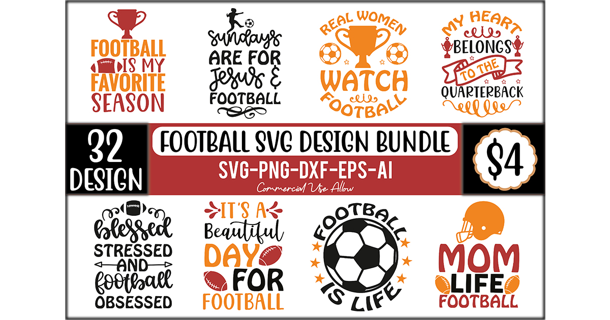 Football SVG Bundle Graphic by Regulrcrative · Creative Fabrica
