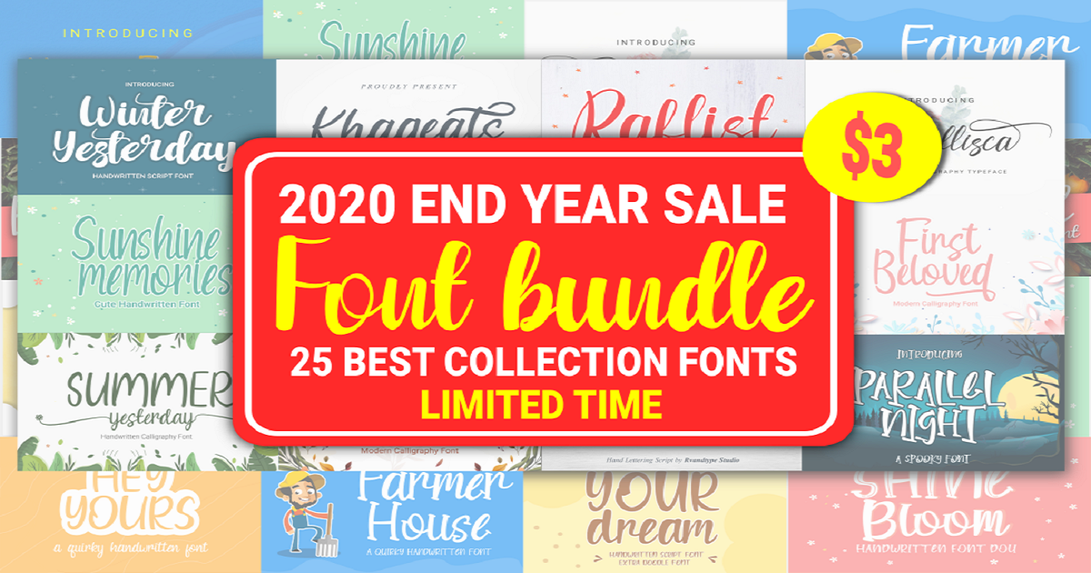 2020 End Year Sale Font Bundle Bundle · Creative Fabrica