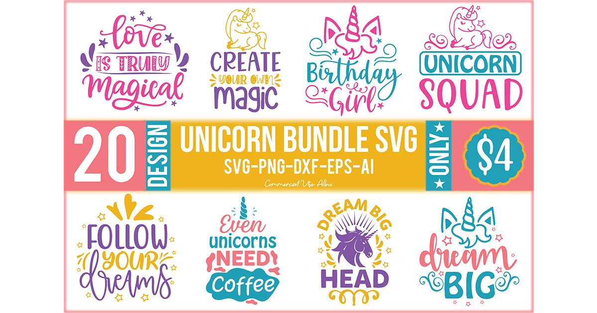 Unicorn Bundle SVG Bundle · Creative Fabrica