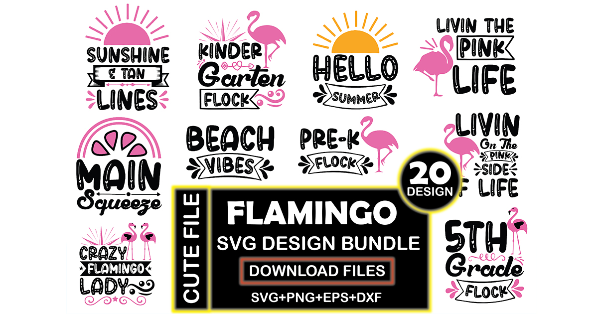 Flamingo SVG Design Bundle Bundle · Creative Fabrica