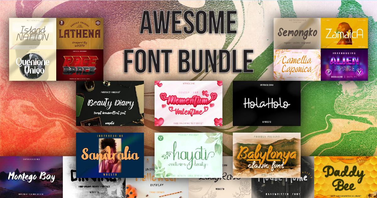 Awesome Fonts Bundle Bundle · Creative Fabrica