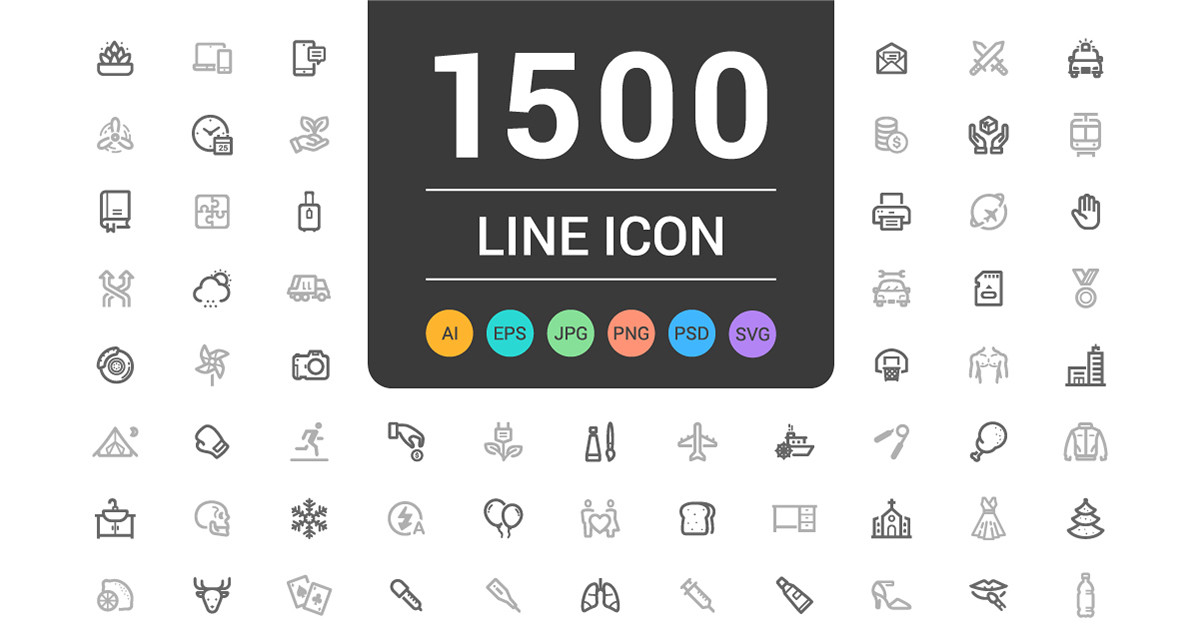 1500 Icons Bundle Bundle · Creative Fabrica