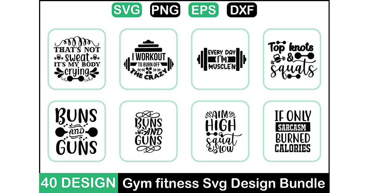 Gym Fitness SVG Design Bundle Bundle · Creative Fabrica