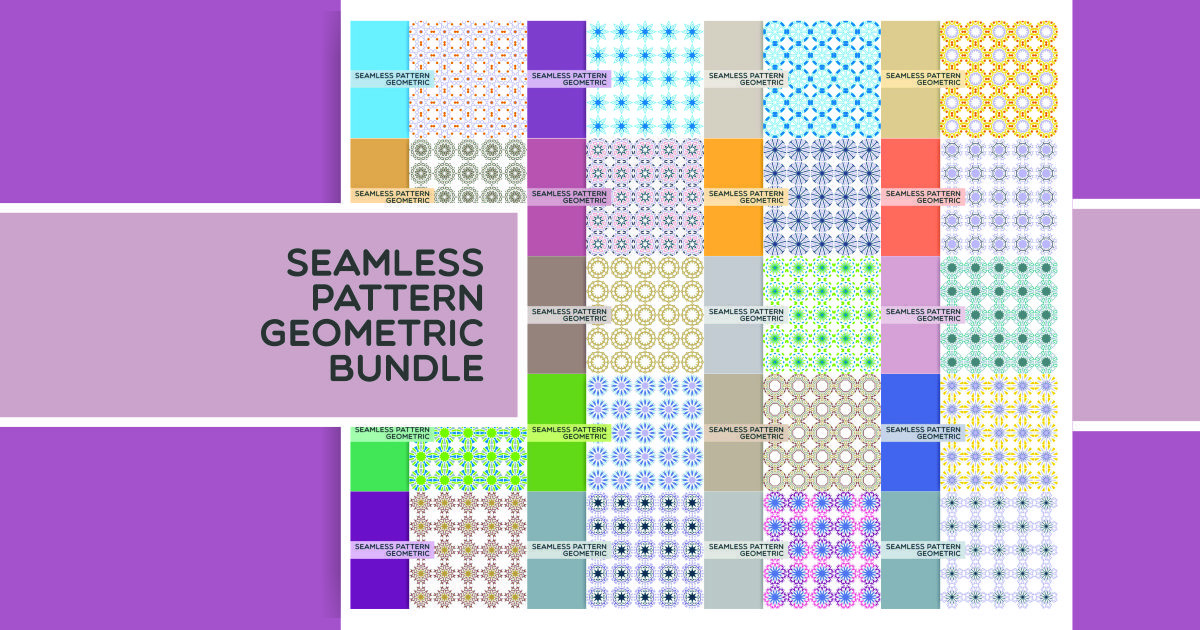 Seamless Pattern Geometric Bundle 10 Bundle · Creative Fabrica