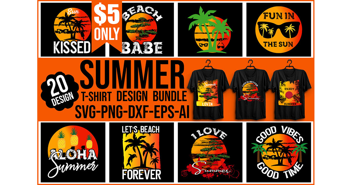 Summer T-Shirt Design Bundle Bundle · Creative Fabrica