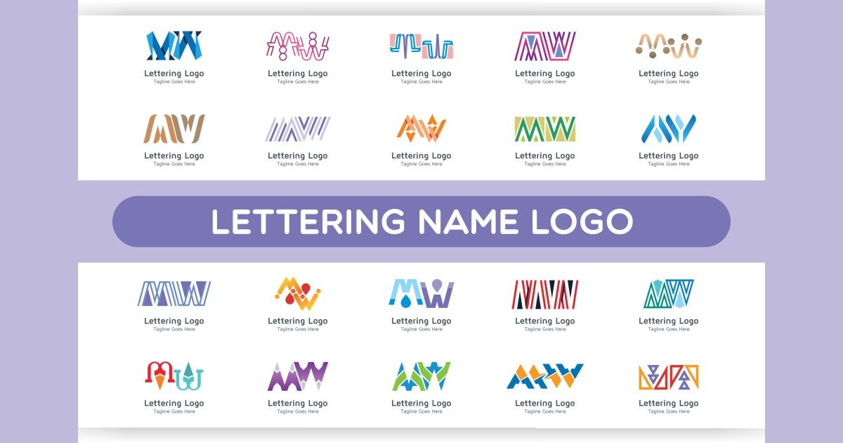 Lettering Name Logo Bundle #38 Bundle · Creative Fabrica