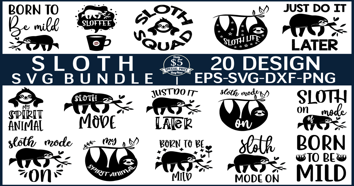 Sloth SVG Bundle Bundle · Creative Fabrica