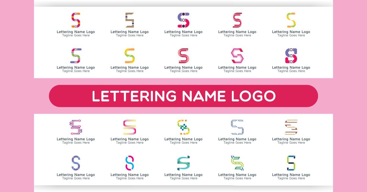 Lettering Name Logo Bundle #122 Bundle · Creative Fabrica