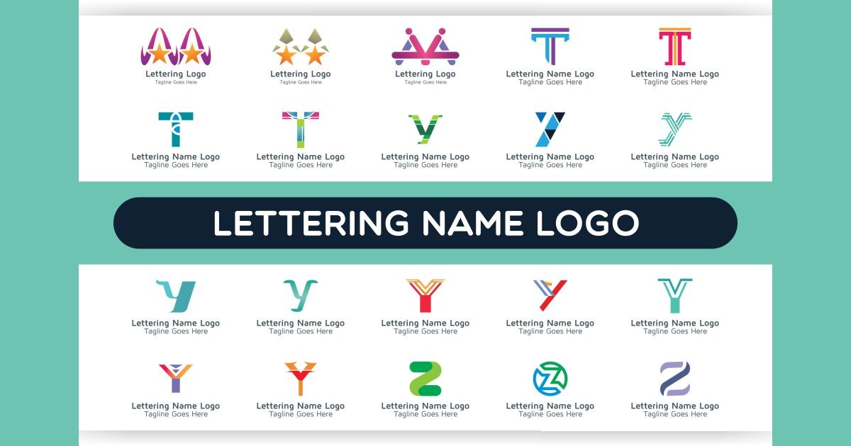 Lettering Name Logo Bundle #126 Bundle Β· Creative Fabrica