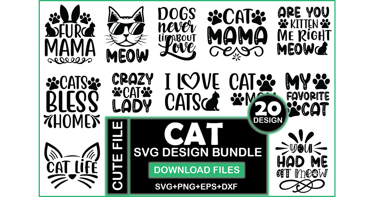 MCM Cats Bundle Svg Eps Dxf Png Personal Use 