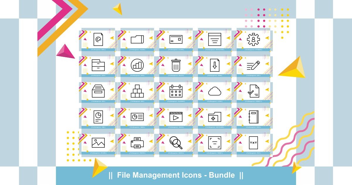 File Management Icons Bundle Bundle · Creative Fabrica