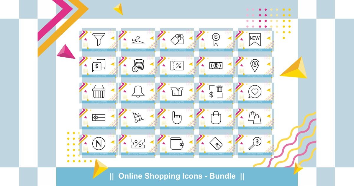 Online Shopping Icons Bundle Bundle · Creative Fabrica