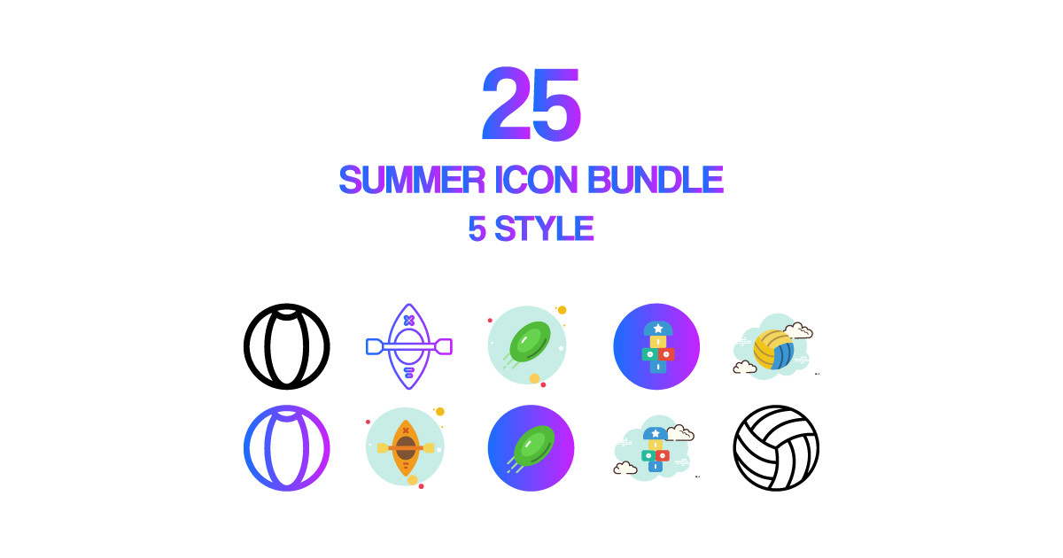 25 Summer Icon Bundle Bundle · Creative Fabrica