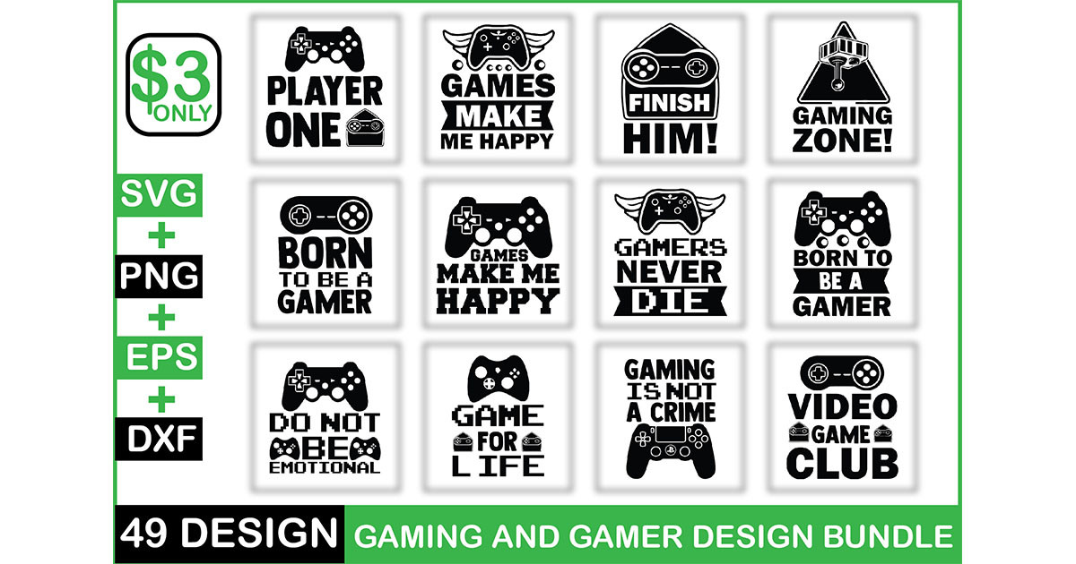 Gaming and Gamer Design Bundle Bundle · Creative Fabrica