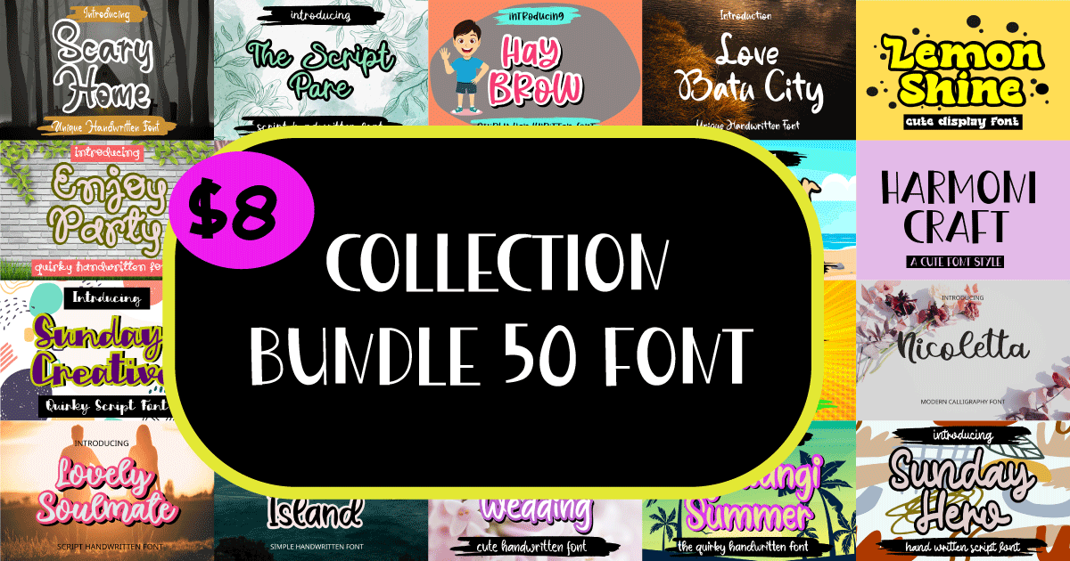 Fonts Collection Bundle Bundle · Creative Fabrica