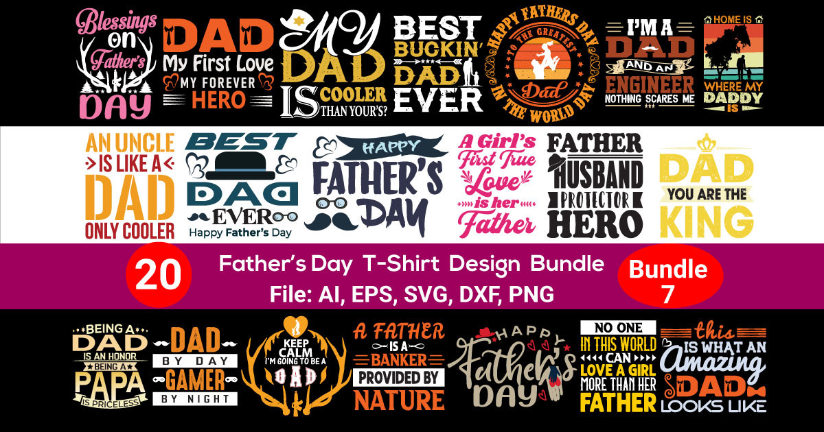Father's Day T Shirt Design Bundle Bundle · Creative Fabrica