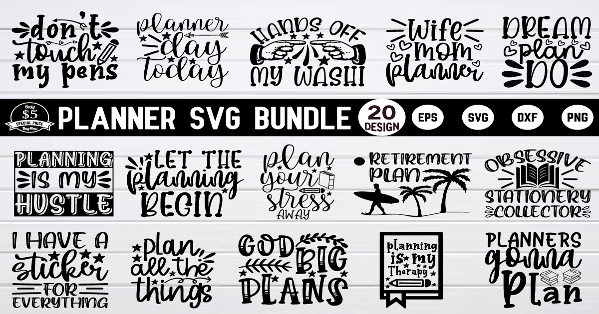 Svg Examples Plan Planner SVG Bundle Vol 2 Bundle · Creative Fabrica
