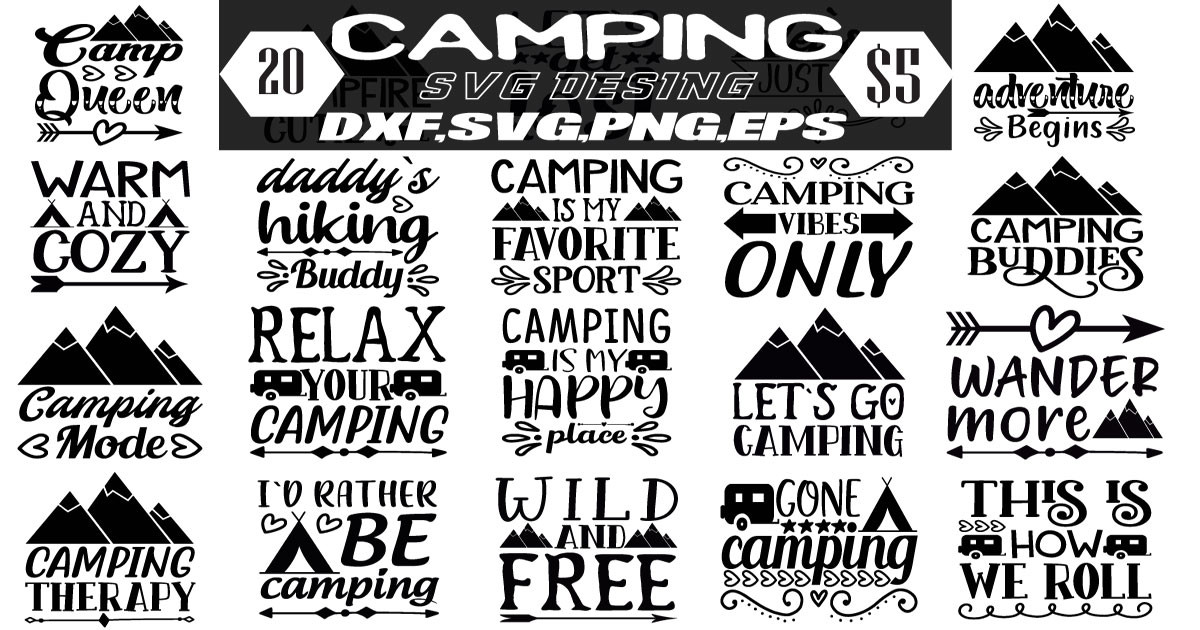 Camping bundle, Travel svg bundle, Nature svg, Outdoor dxf By Ananas