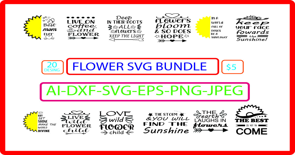 Flower Quotes SVG Bundle Bundle · Creative Fabrica