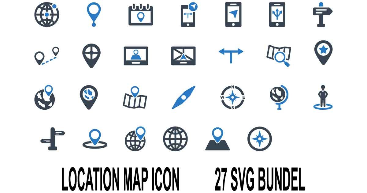 Location Map Icons Bundle Bundle · Creative Fabrica