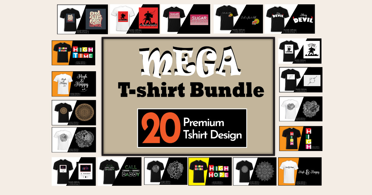 The Mega TShirt Bundle Bundle · Creative Fabrica