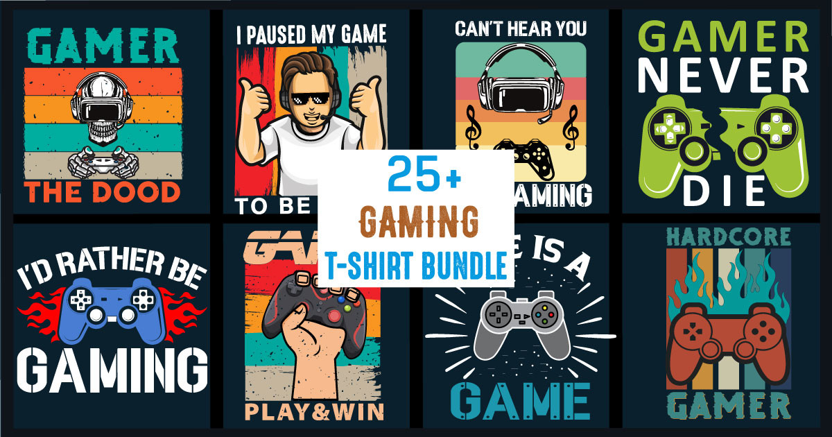 Gaming T-Shirt Design Bundle Bundle · Creative Fabrica