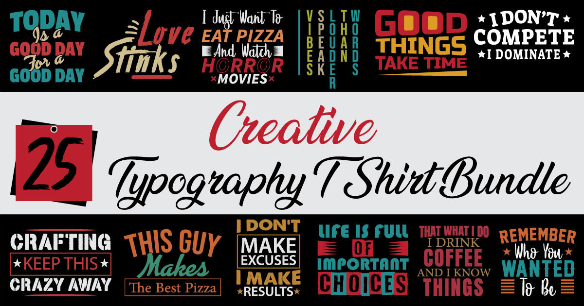 Creative Typography T-Shirt Design Bundle Bundle · Creative Fabrica