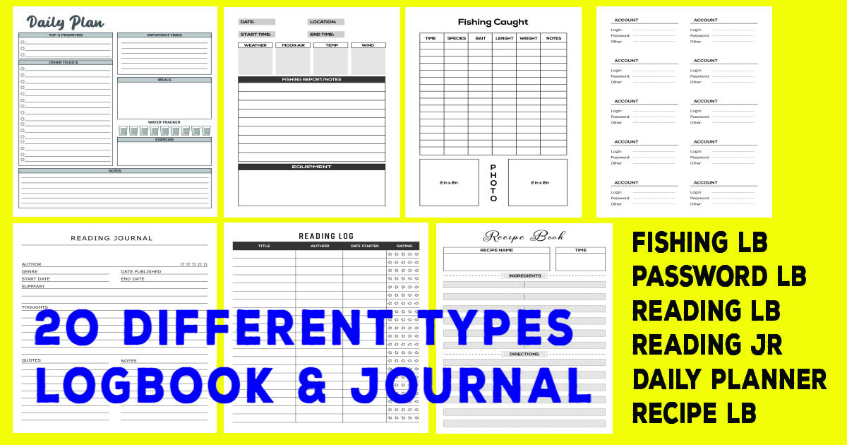 Log Book Journal Bundle Bundle · Creative Fabrica