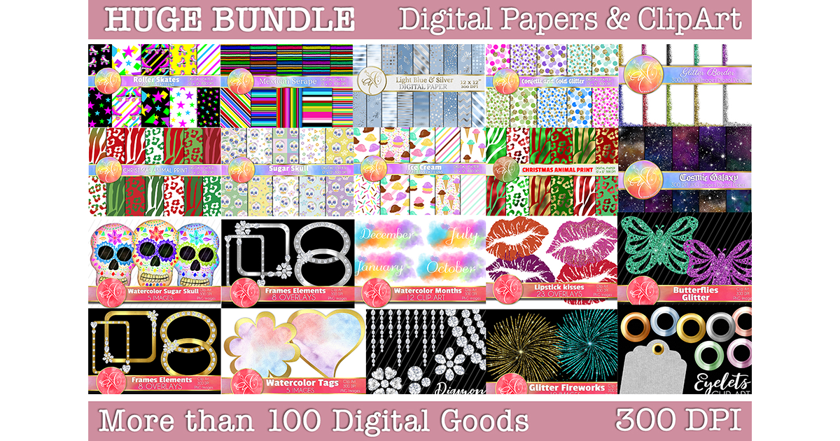 Backgrounds and Clip Arts Bundle Bundle · Creative Fabrica