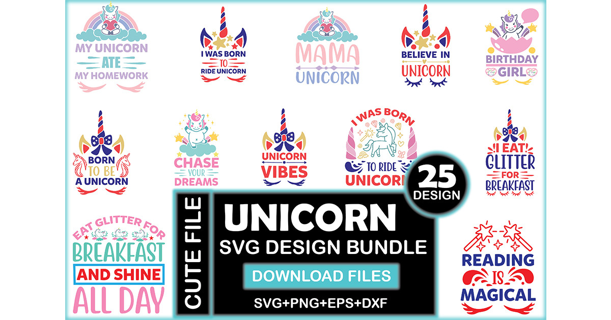 Unicorn SVG Design Bundle Bundle · Creative Fabrica