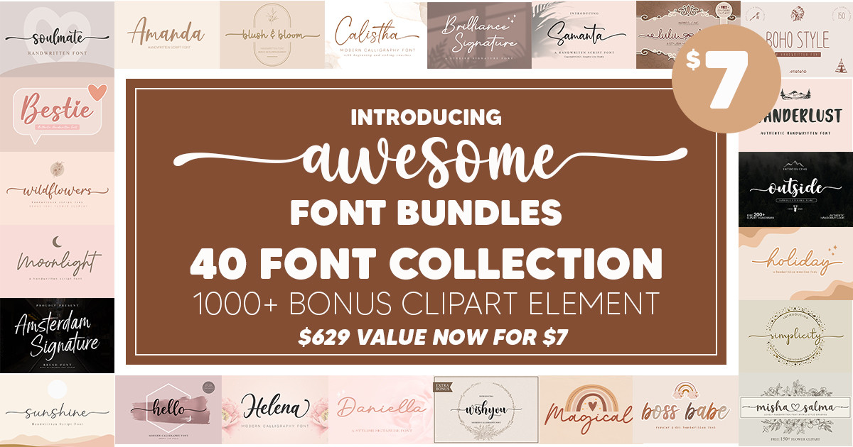 The Awesome Font Bundle Bundle · Creative Fabrica