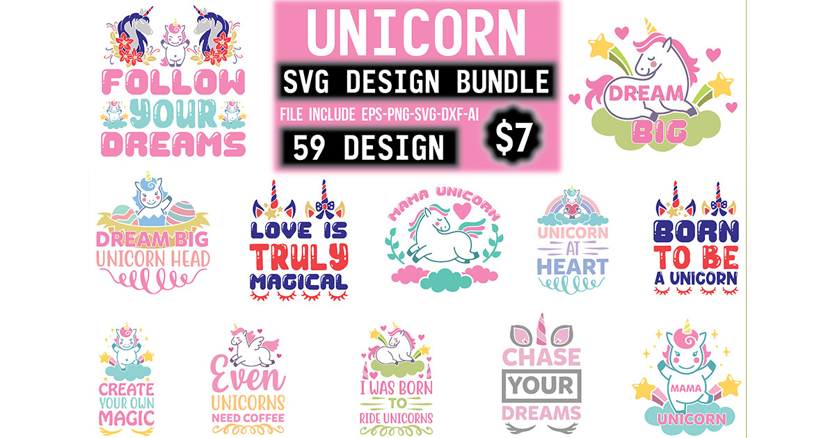 Unicorn SVG Design Bundle Bundle · Creative Fabrica