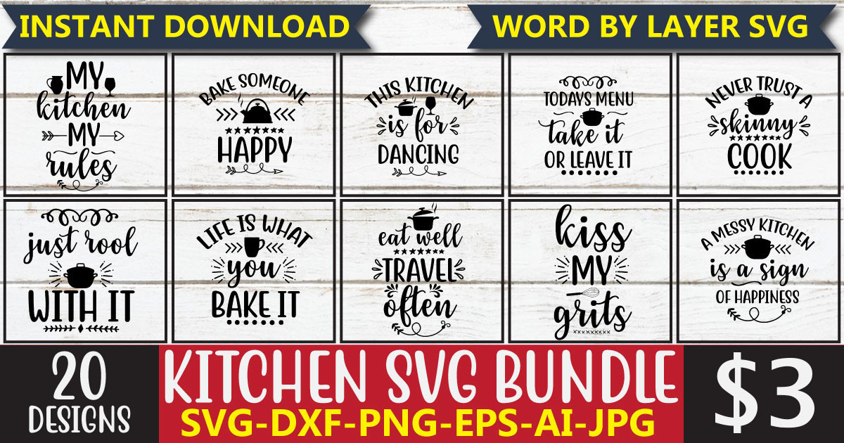 Kitchen SVG Bundle Bundle · Creative Fabrica