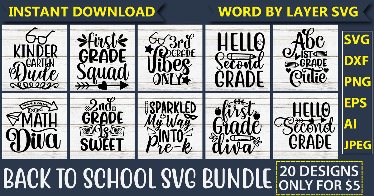 Back to School SVG Bundle Bundle · Creative Fabrica