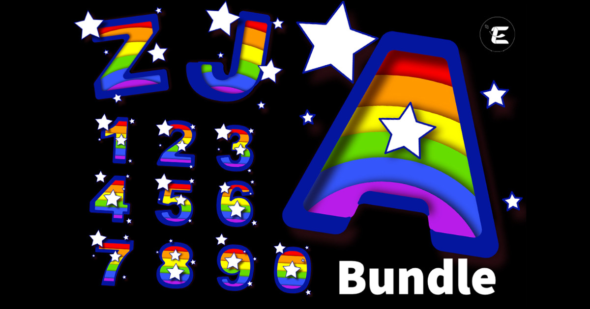 New Graphics Bundle – Alphabet Rainbow Bundle – Download Now