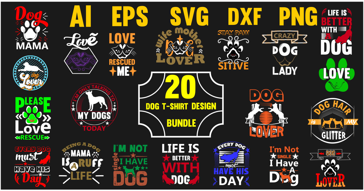 Printable Dog T-Shirt Design Bundle Bundle · Creative Fabrica
