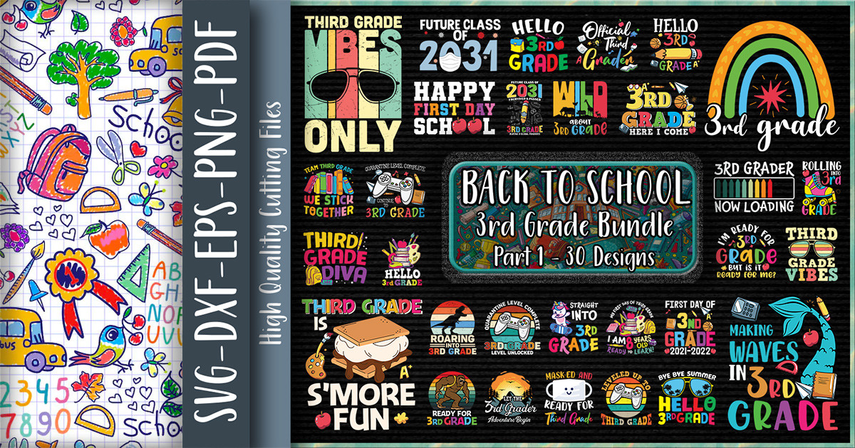 Third Grade Back to School Bundle P1 Bundle · Creative Fabrica