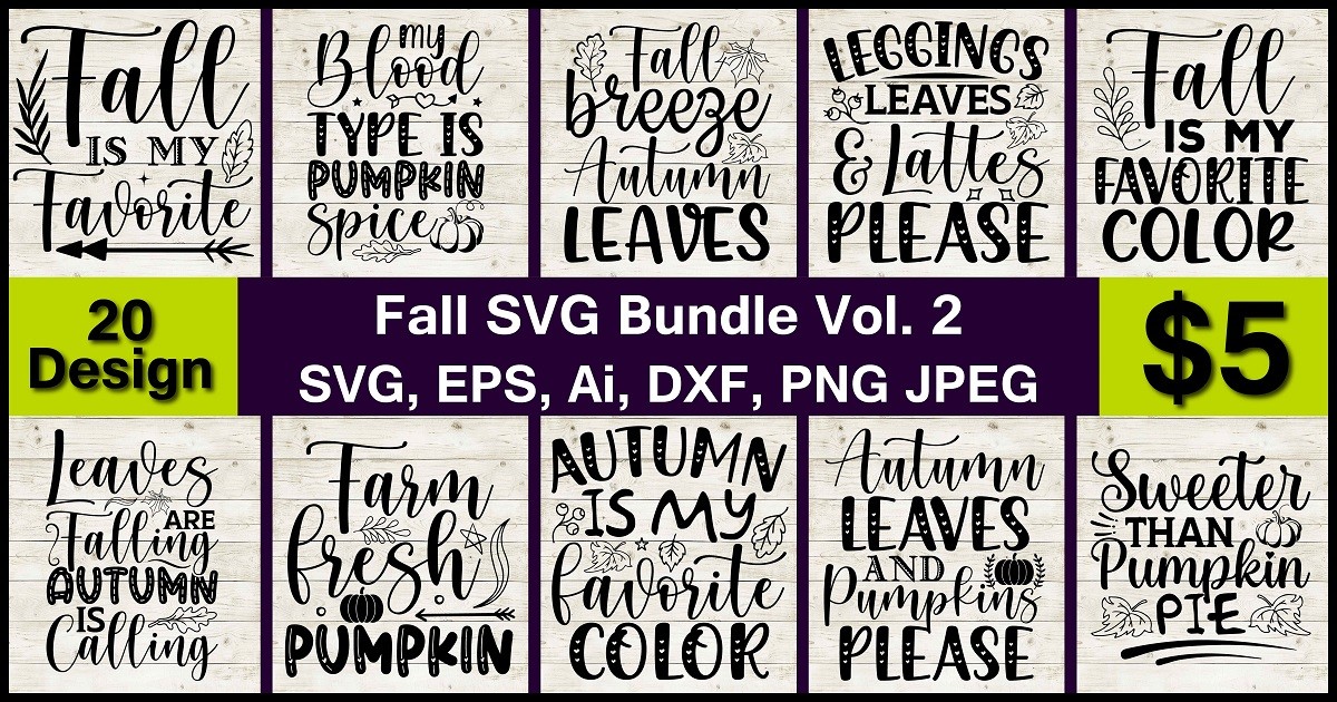 Fall SVG Bundle Vol. 2 Bundle · Creative Fabrica