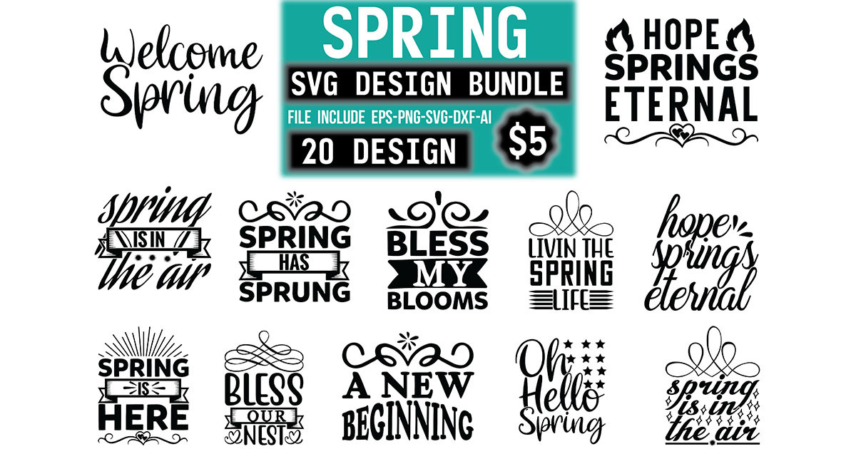 Spring SVG Design Bundle Bundle · Creative Fabrica