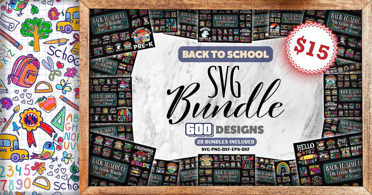 Back to School SVG Bundle Bundle · Creative Fabrica