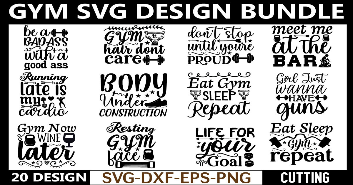 Gym SVG Design Bundle Bundle · Creative Fabrica