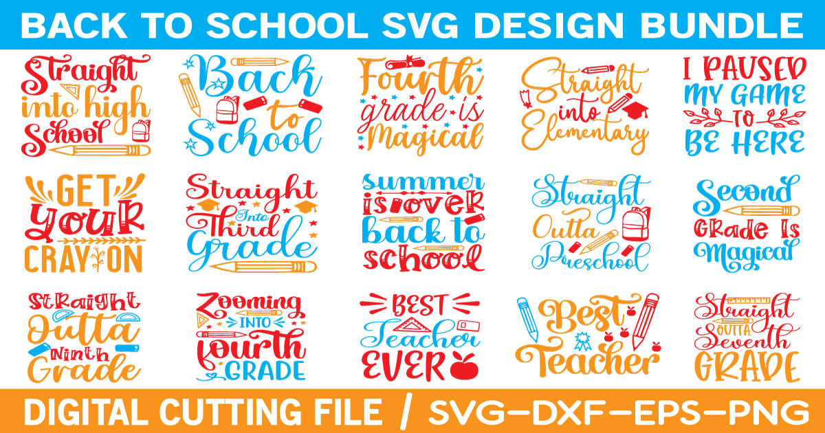Back to School SVG Design Bundle Bundle · Creative Fabrica