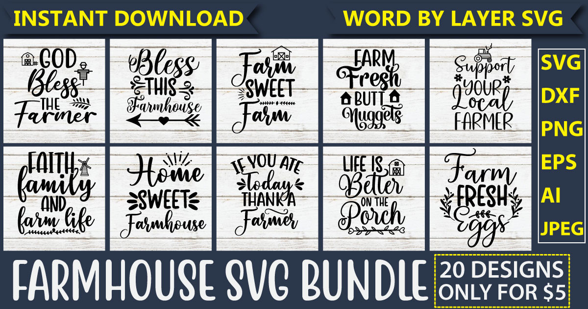 Farmhouse SVG Bundle Vol.2 Bundle · Creative Fabrica