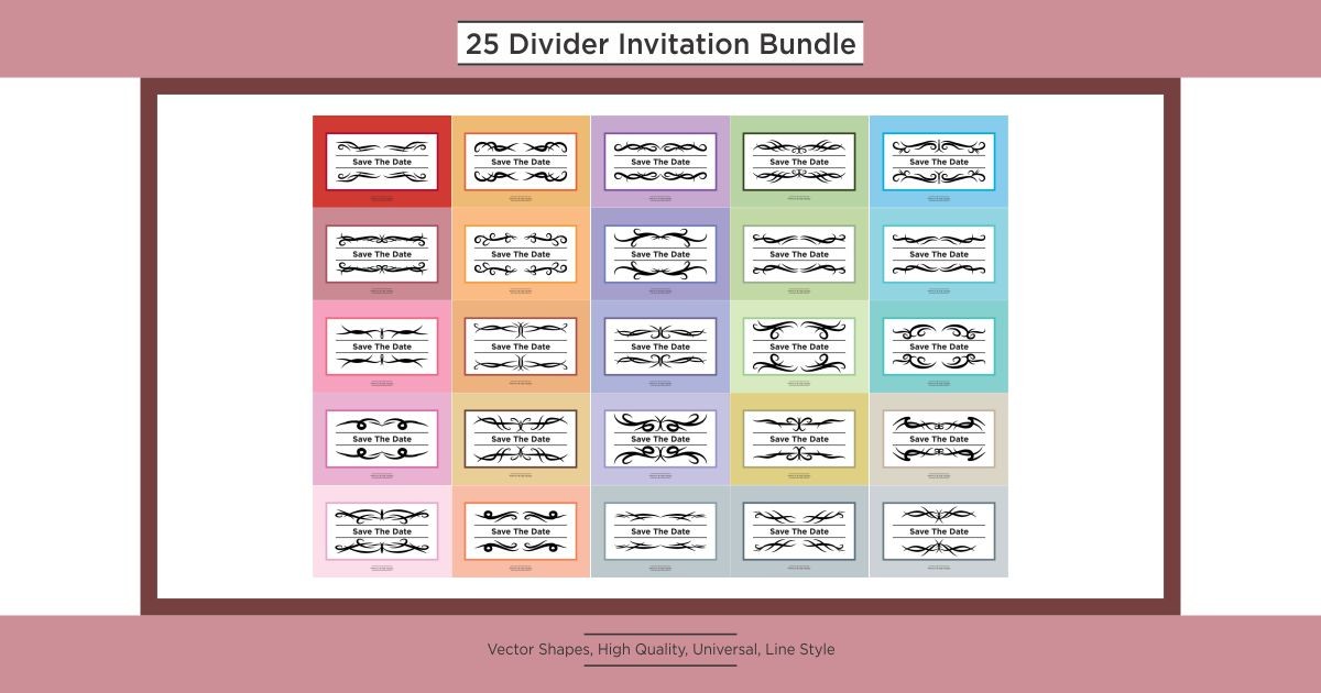 Divider Invitation Bundle 6 Bundle · Creative Fabrica
