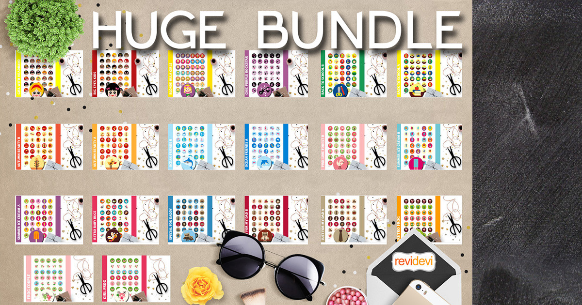 Printable Cute Circle Images Bundle Bundle · Creative Fabrica