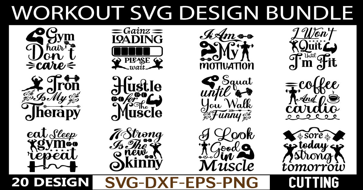 Workout SVG Design Bundle Bundle · Creative Fabrica